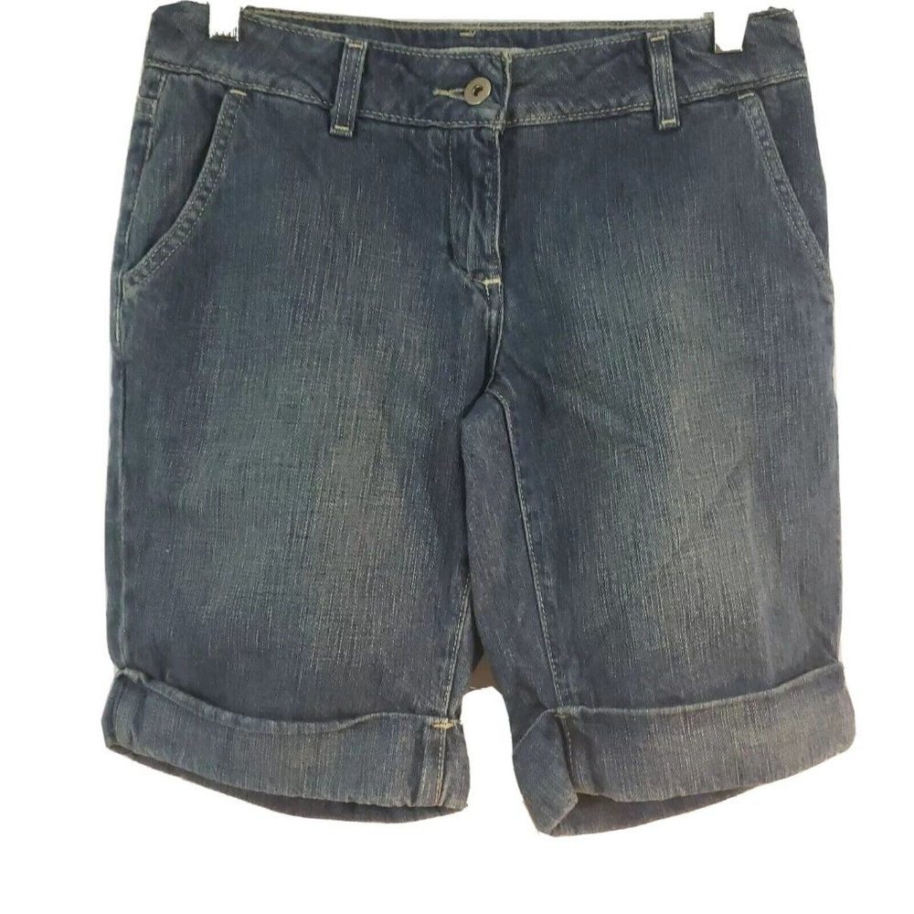 Tommy Hilfiger Womens Jean Shorts Vintage‎ 0 Bermuda Walking Short Blue Denim